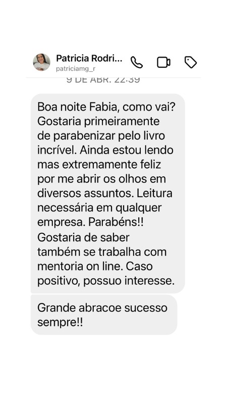 Comentário de leitor sobre o livro Escolhi Liderar