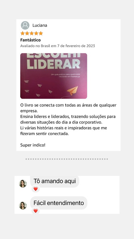 Comentário de leitor sobre o livro Escolhi Liderar