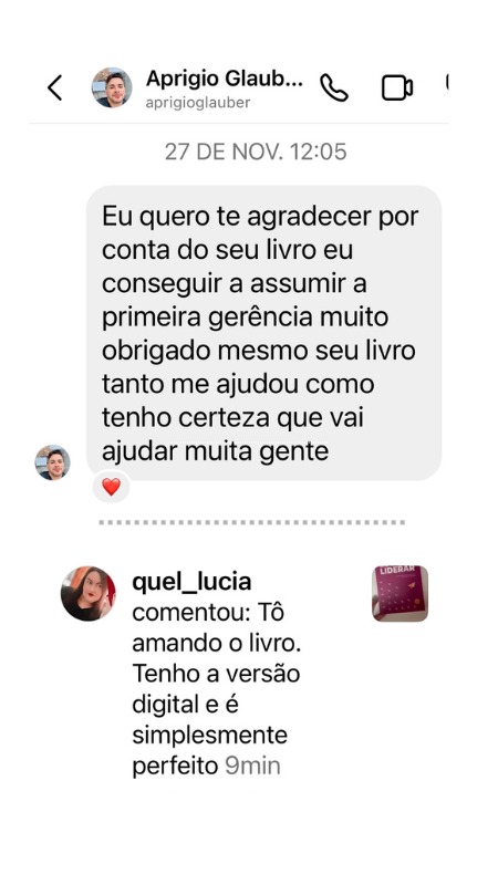 Comentário de leitor sobre o livro Escolhi Liderar